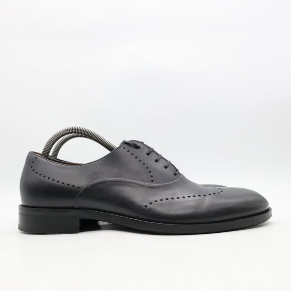 Hugo Boss Tailored Oxfords Dress Shoes Mens Size US 8 UK 7 Navy Gray Leather main image 10